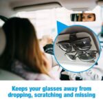 A1 Glasses Holders for Car Sun Visor, Sunglasses Eyeglasses Mount with Ticket Card Clip - Image 3