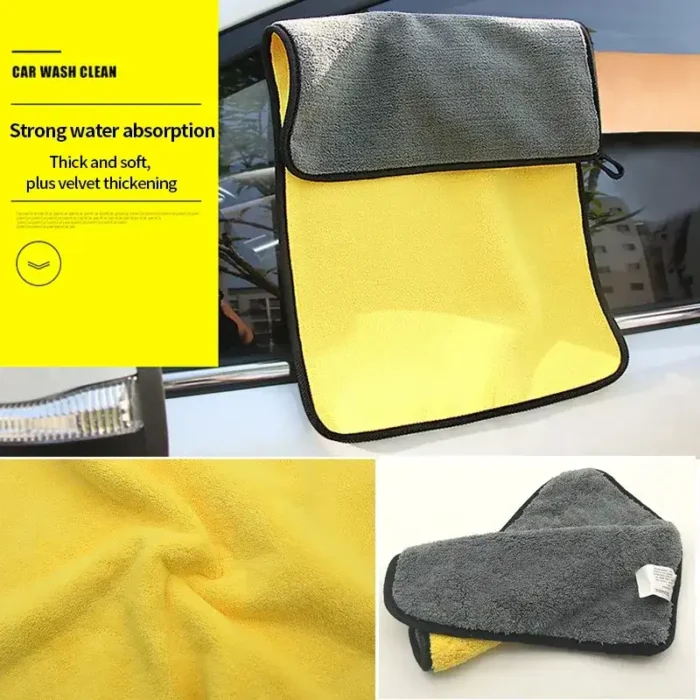 2 in 1 Car Microfiber Cleaning Towel Set – 5pcs, 3 Colors - Image 2