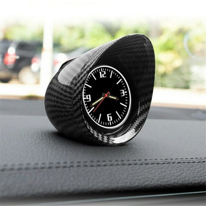 Luminous Car Interior Dashboard Clock Glossy Carbon - Image 1