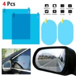 Waterproof Mirror & Window Protector Film Mist 4Pcs Car Anti Rain Rear View Clear Film