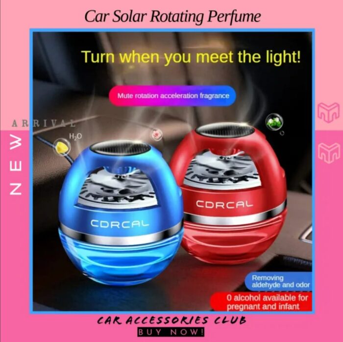 Premium & Luxury Solar Car Air Freshener & Humidifier Rotating Light CDRCAL - Image 3