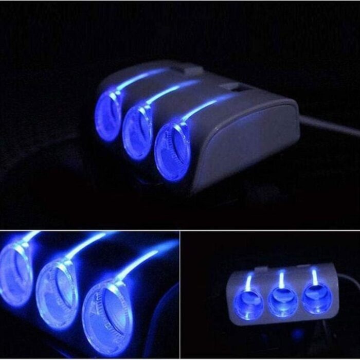 3 & 2 Socket 2 USB PLUG CHARGER MULTI CAR POWER LIGHTER SPLITTER - Image 1