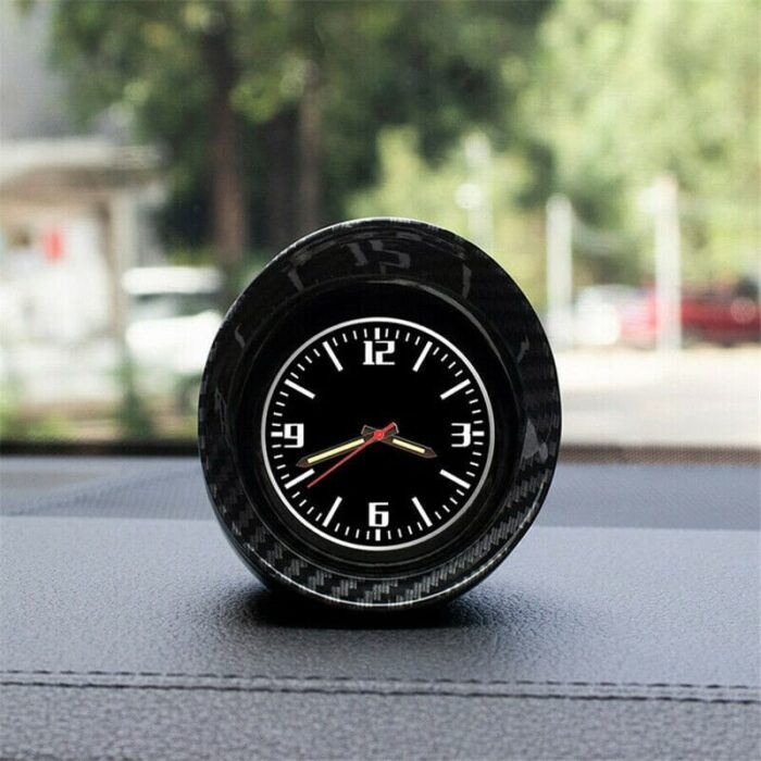 Luminous Car Interior Dashboard Clock Glossy Carbon - Image 8