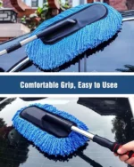 Car Duster Super Soft Microfiber with Anti-slip Extendable Handle 2 colours (Grey, Blue) - Image 4
