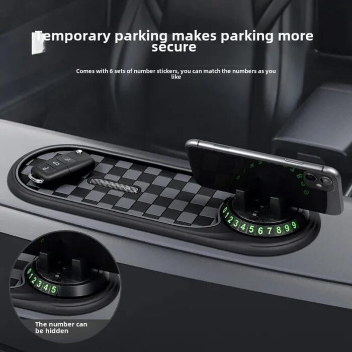 Non-Slip Phone Pad for 4-in-1 Car Multifunctional Mobile Holder, Parking Number Card, Perfume, and Mobile Mat 360 Degree Rotation and Number Plate - Image 17