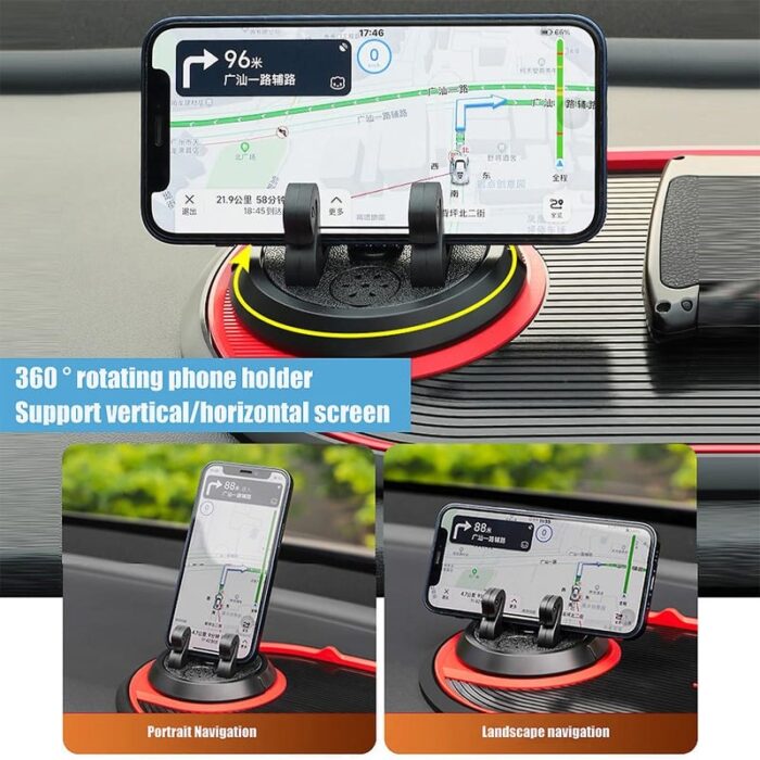 Non-Slip Phone Pad for 4-in-1 Car Multifunctional Mobile Holder, Parking Number Card, Perfume, and Mobile Mat 360 Degree Rotation and Number Plate - Image 4