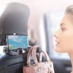 Car Headrest Hook with Phone Holder 2 in 1 | Car back Seat Hooks for Purses and Bags, 360° Rotation-2Pcs Set - Image 3