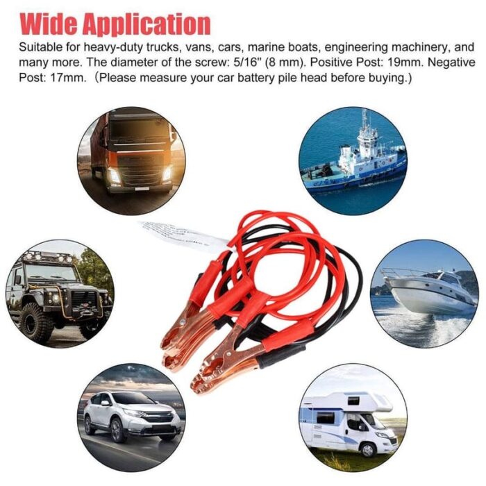 Heavy-Duty Emergency Car Battery Booster Cables– 1000 AMP – Stay Prepared Anytime! - Image 7