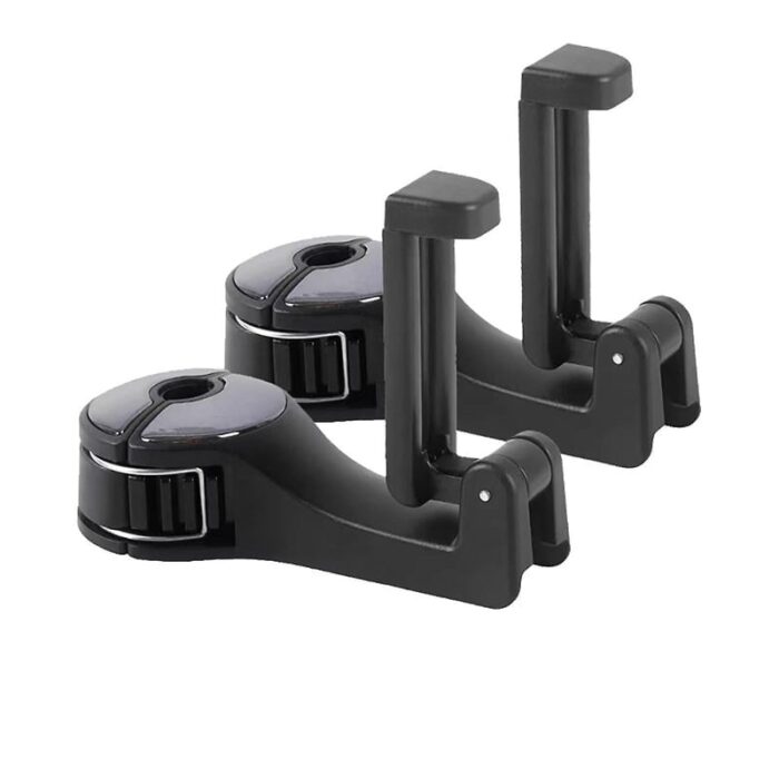 Car Headrest Hook with Phone Holder 2 in 1 | Car back Seat Hooks for Purses and Bags, 360° Rotation-2Pcs Set - Image 6