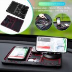 Non-Slip Phone Pad for 4-in-1 Car Multifunctional Mobile Holder, Parking Number Card, Perfume, and Mobile Mat 360 Degree Rotation and Number Plate - Image 16