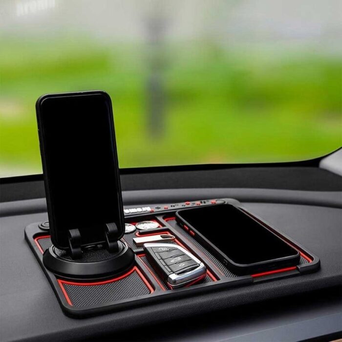 Non-Slip Phone Pad for 4-in-1 Car Multifunctional Mobile Holder, Parking Number Card, Perfume, and Mobile Mat 360 Degree Rotation and Number Plate - Image 14