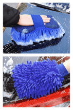 Ultra-Soft Microfiber Car 1-Washing Hand Gloves & 1-Hand Mitts for Scratch-Free Cleaning 2pcs Combo