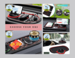 Non-Slip Phone Pad for 4-in-1 Car Multifunctional Mobile Holder, Parking Number Card, Perfume, and Mobile Mat 360 Degree Rotation and Number Plate