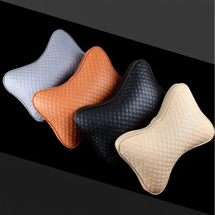 Artificial Leather Neck Pillow- 2 Pieces Set - Image 1