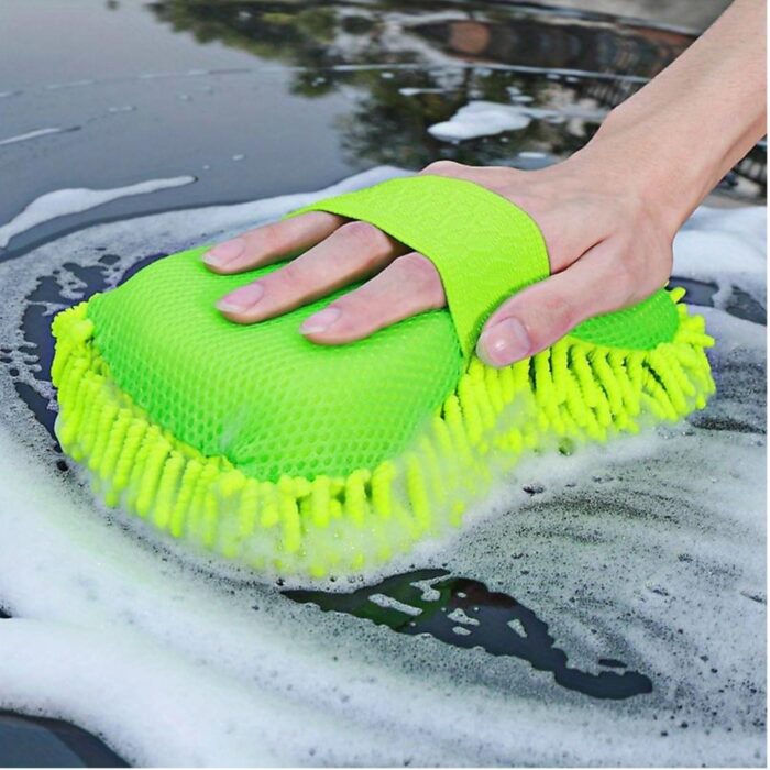 Ultra-Soft Microfiber Car 1-Washing Hand Gloves & 1-Hand Mitts for Scratch-Free Cleaning 2pcs Combo - Image 7