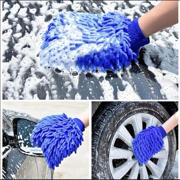 Ultra-Soft Microfiber Car 1-Washing Hand Gloves & 1-Hand Mitts for Scratch-Free Cleaning 2pcs Combo - Image 9