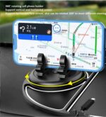Car Dashboard 6 in 1 Non Slip Mobile Mat Mobile Phone Holder, Augot 360° Rotatable Car Anti-Skid Pad - Image 3