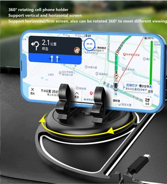Car Dashboard 6 in 1 Non Slip Mobile Mat Mobile Phone Holder, Augot 360° Rotatable Car Anti-Skid Pad - Image 3
