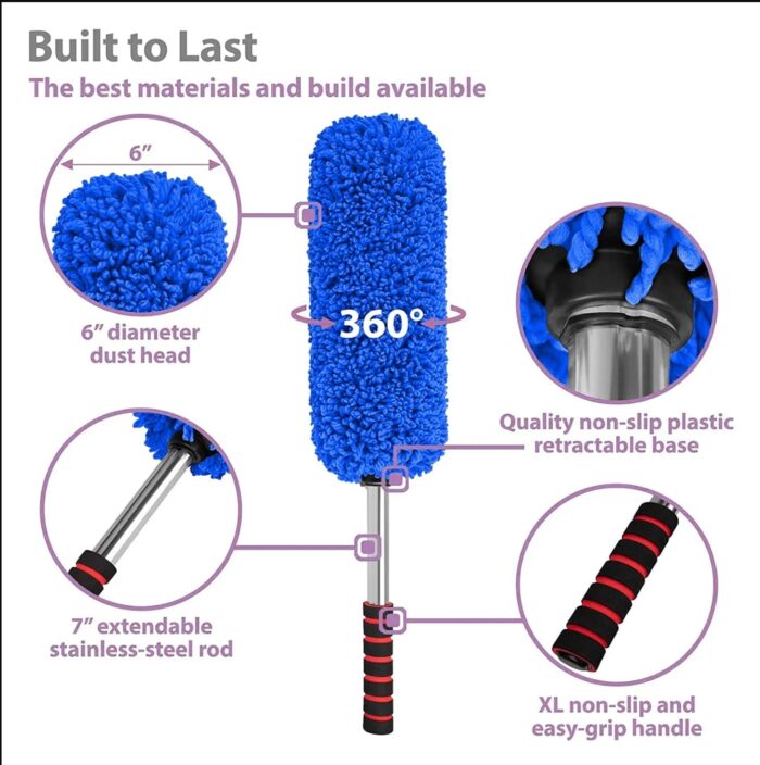 Extendable High-Quality Microfiber Car Duster– Multi-Purpose Cleaning for Car Ultra Soft Microfiber & Scratch-Free Cleaning - Image 2