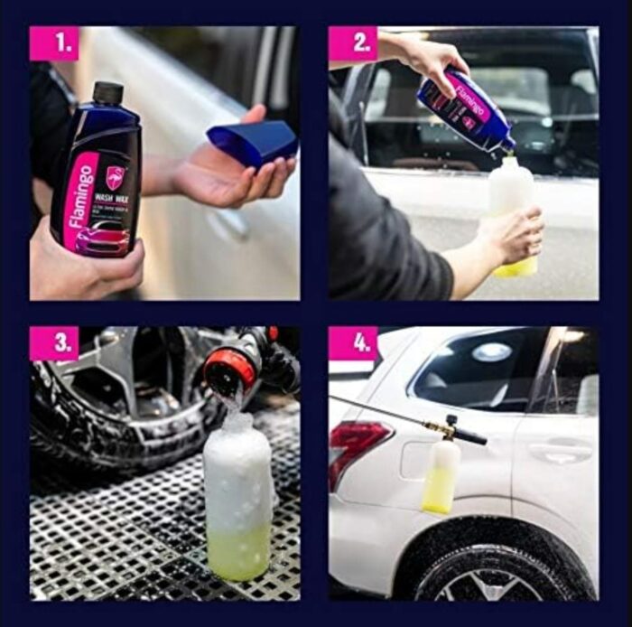 Flamingo Car Shampoo Wash Wax 500 ml - Image 4