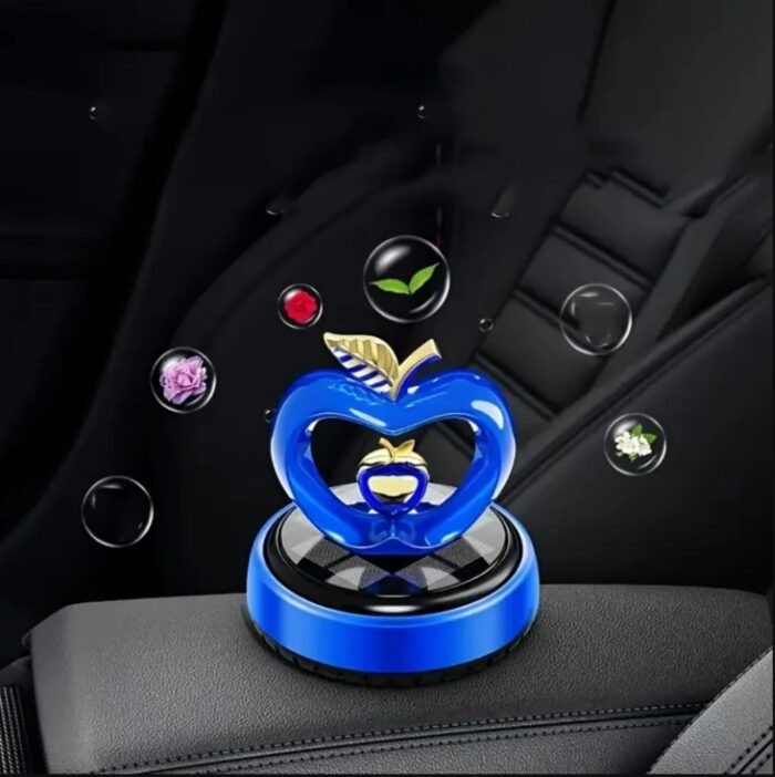 Car Air Freshener Solar Rotating Apple - Image 1