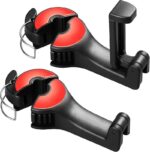 Car Headrest Hook with Phone Holder 2 in 1 | Car back Seat Hooks for Purses and Bags, 360° Rotation-2Pcs Set - Image 12