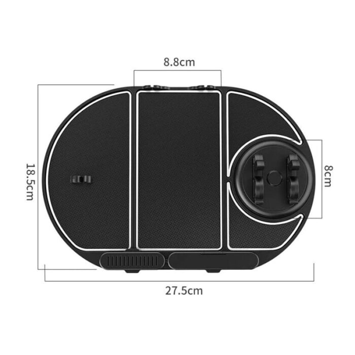 Car Dashboard 6 in 1 Non Slip Mobile Mat Mobile Phone Holder, Augot 360° Rotatable Car Anti-Skid Pad - Image 2