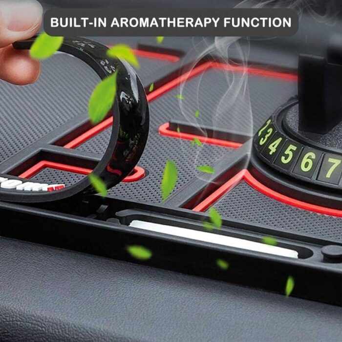 Non-Slip Phone Pad for 4-in-1 Car Multifunctional Mobile Holder, Parking Number Card, Perfume, and Mobile Mat 360 Degree Rotation and Number Plate - Image 29